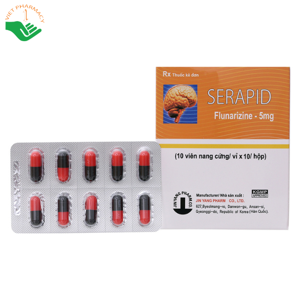 Thuốc Serapid 5mg trị đau nửa đầu, chóng mặt tiền đình (10 vỉ x 10 viên)